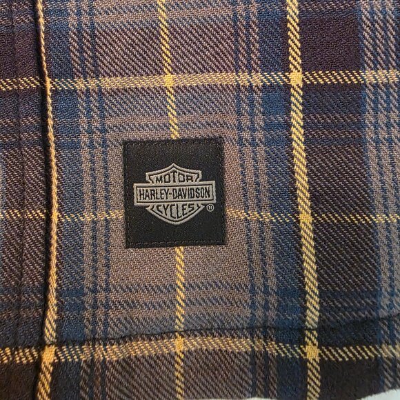 Harley Davidson Plaid Flannel Shirt Jacket. Size XL - Picture 8 of 10
